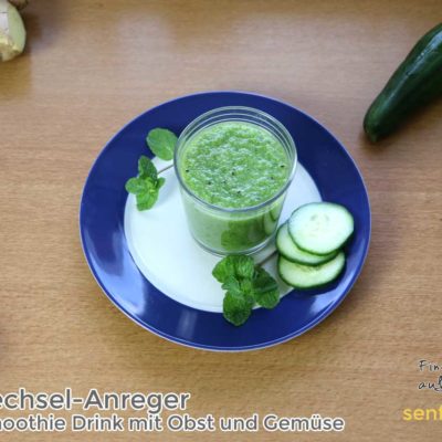 Stoffwechsel - Anreger - grüner Smoothie mit Obst und gemüse