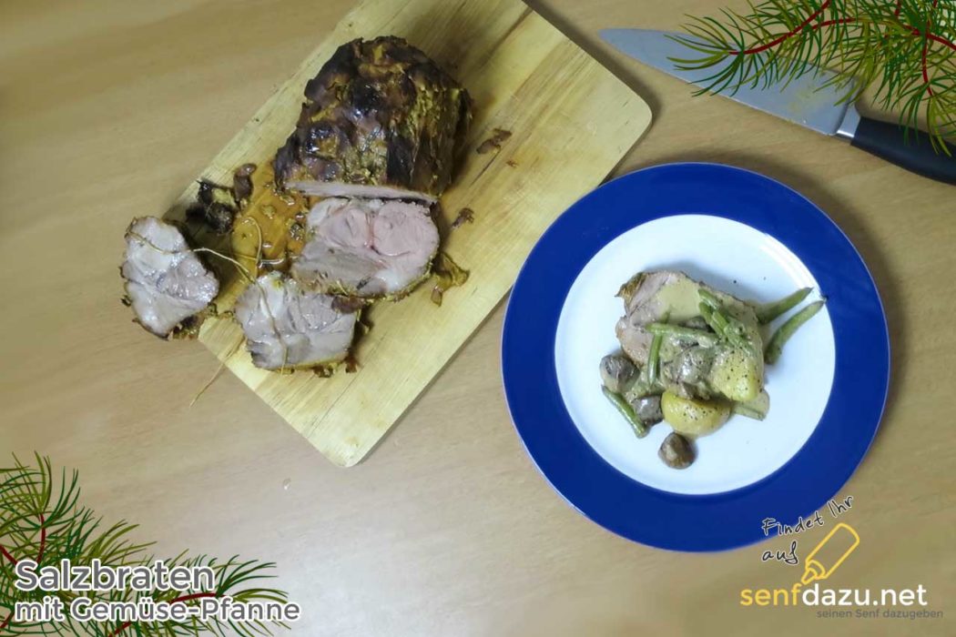 Salzbraten mit sahniger Gemüse-Pfanne