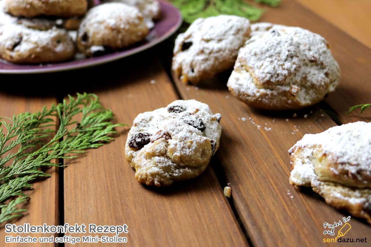 Stollenkonfekt Rezept - einfache und saftige Mini-Stollen - senfdazu.net