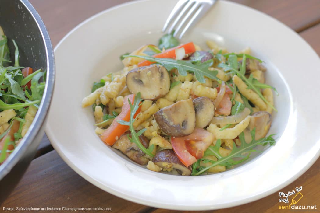 Spätzlepfanne Rezept – Spätzle Pfanne und leckere Champignons