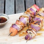 Hähnchen Apfel Spieße mit Teriyaki Sauce