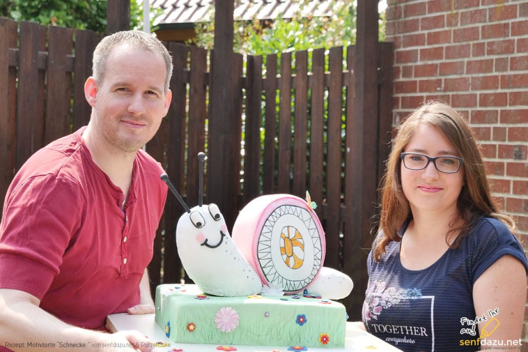 Schnecken Motivtorte – 3D Kindergarten Logo mit Fondant