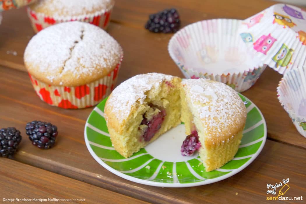 Brombeer Marzipan Muffins