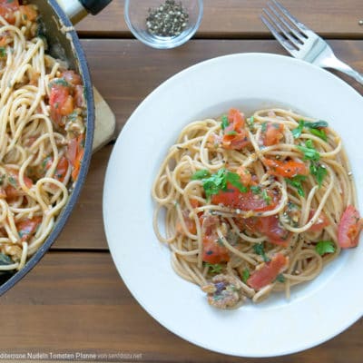 udeln Tomaten Pfanne Rezept - Pfannengericht, schnell, einfach und mediterran