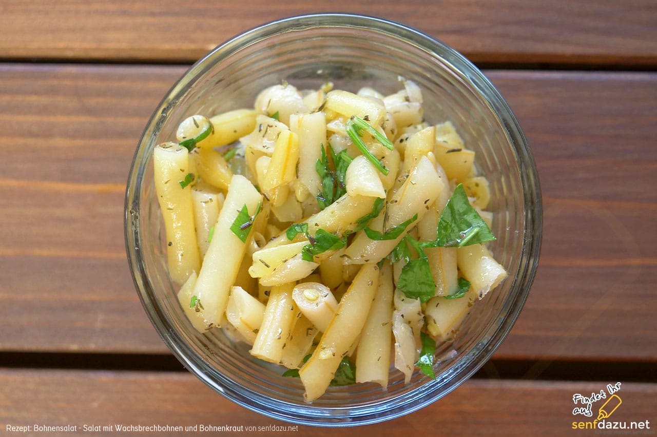 Bohnensalat Rezept - Salat mit Wachsbohnen/Wachsbrechbohnen - senfdazu.net