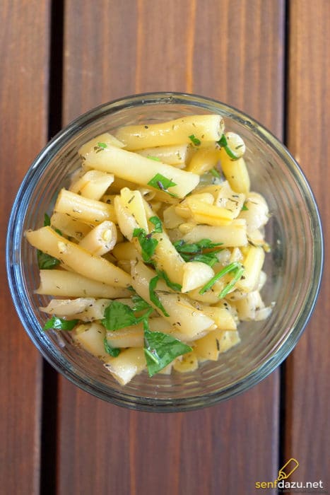 Bohnensalat Rezept - Salat mit Wachsbohnen/Wachsbrechbohnen - senfdazu.net