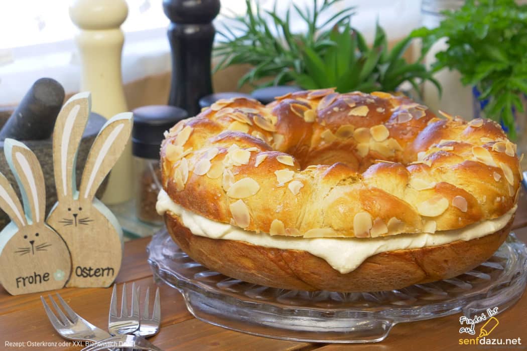 Einfacher Osterkranz oder Bienenstich Donut
